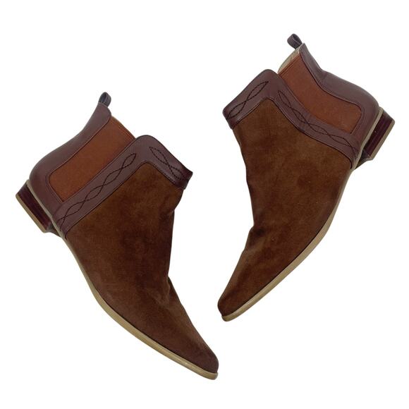 Plume by Farylrobin Siggy Pointed Toe Faux Suede Ankle Boots Size 7.5M - Picture 7 of 12